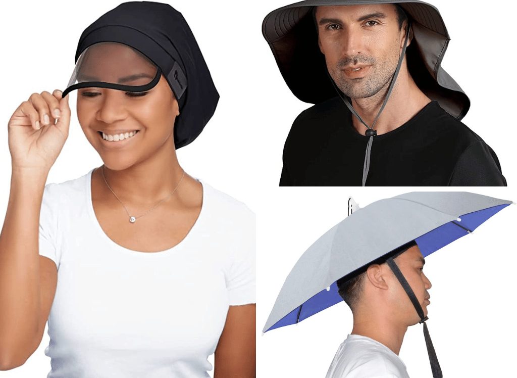 Tops Off!  A Fun & Functional Umbrella Hat and Rain Hat