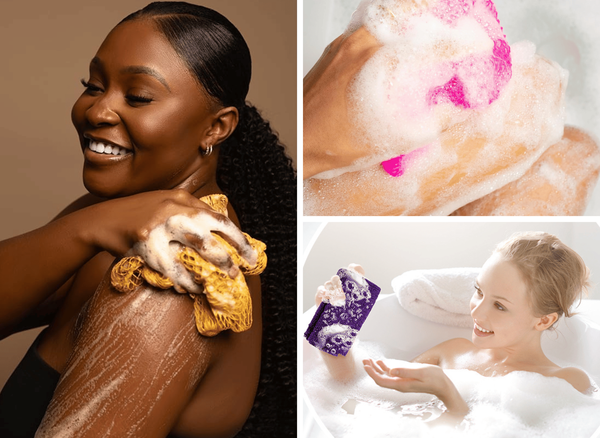 Natural Bath Accessories With An African Net Sponge